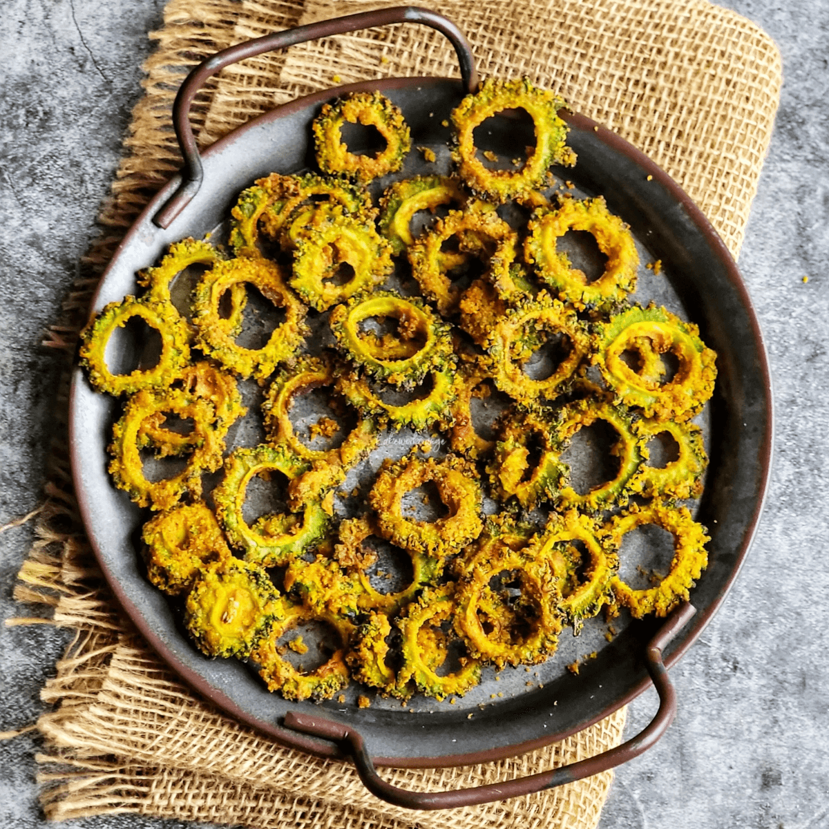 Air Fryer Bitter Gourd Chips Crispy Karela Fry Cakeworkorange
