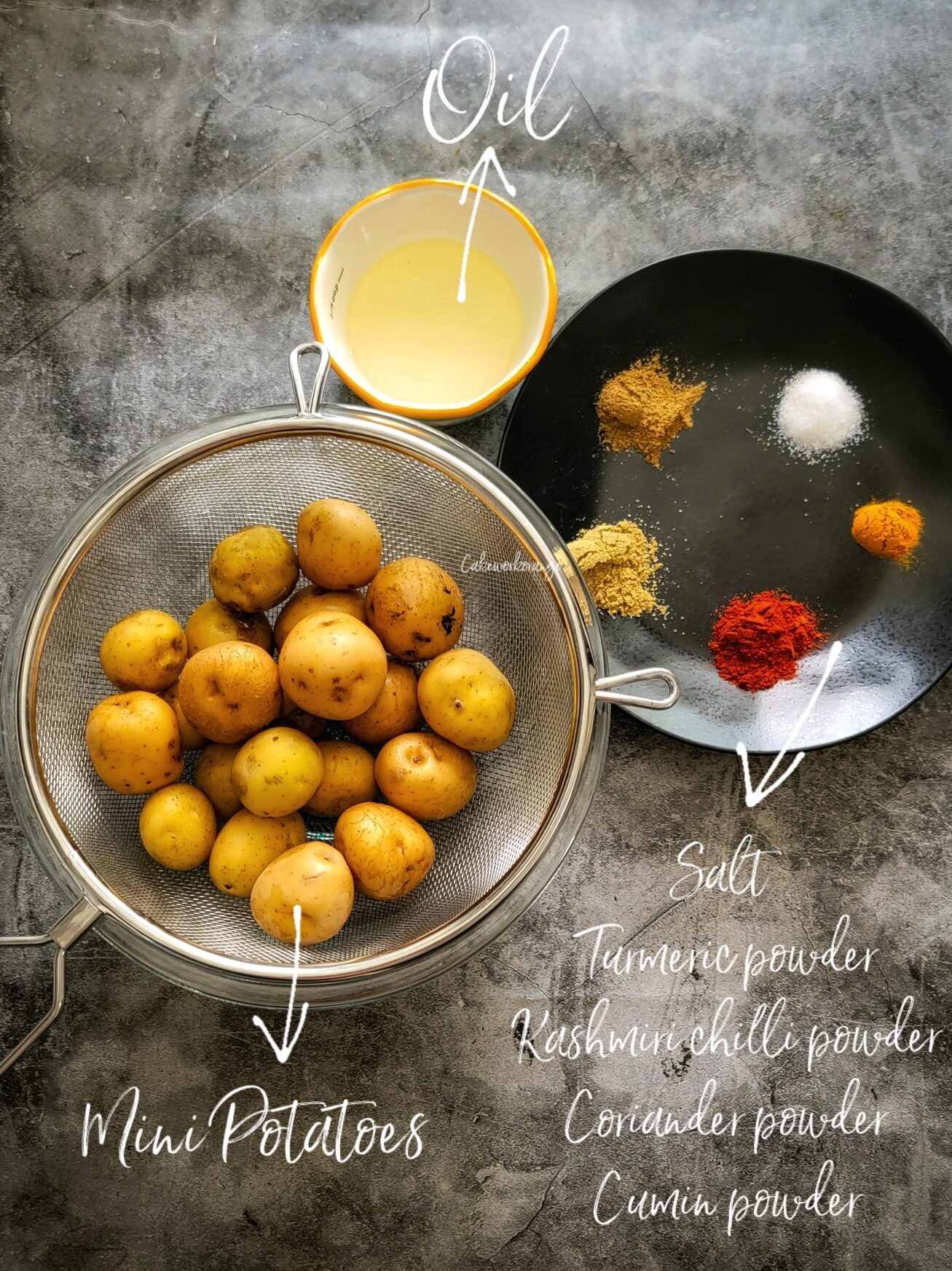 Ingredients to make Air Fryer Mini Potatoes