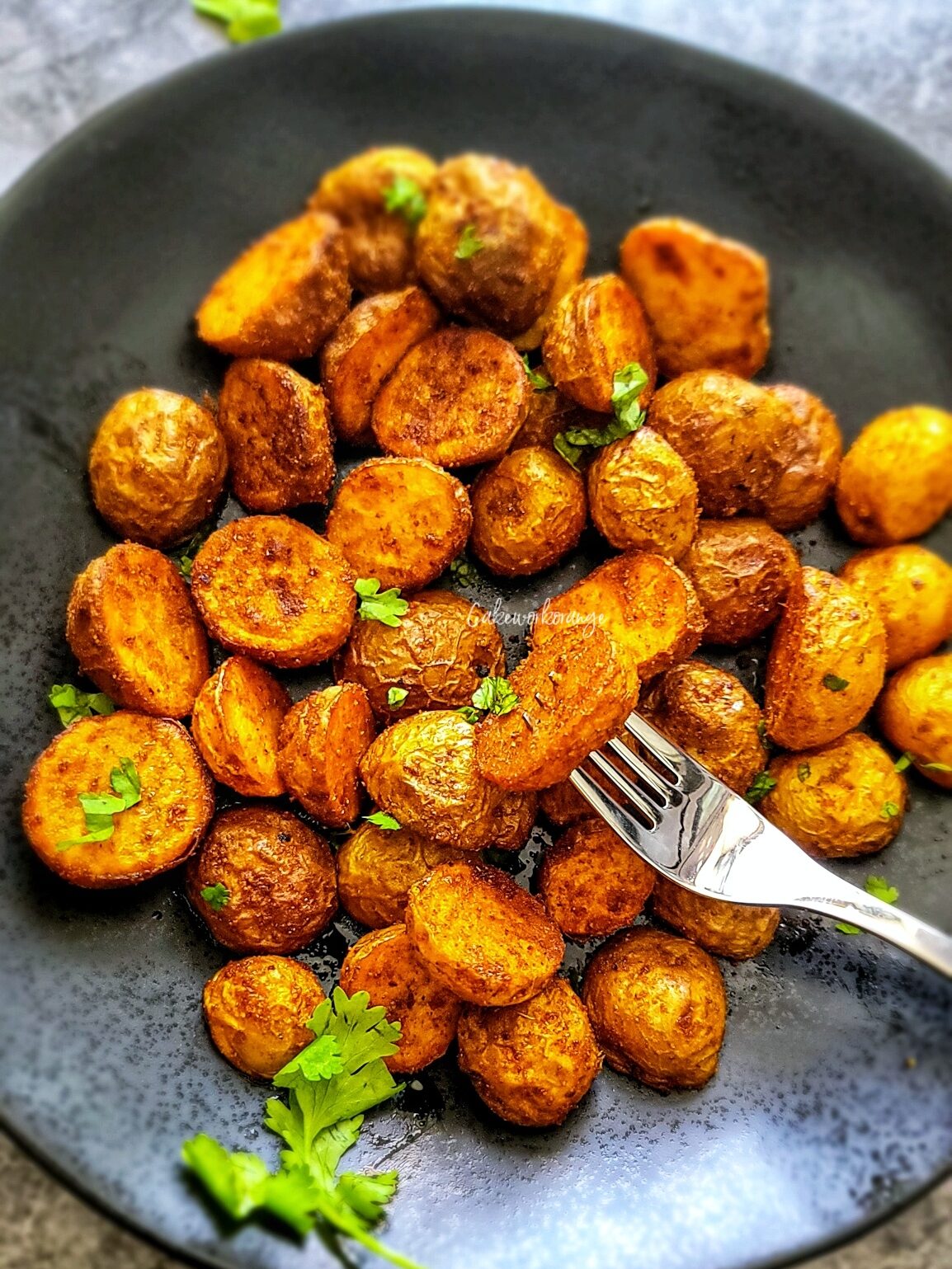 Perfectly cooked, golden fried mini potatoes that are tender on the inside. 