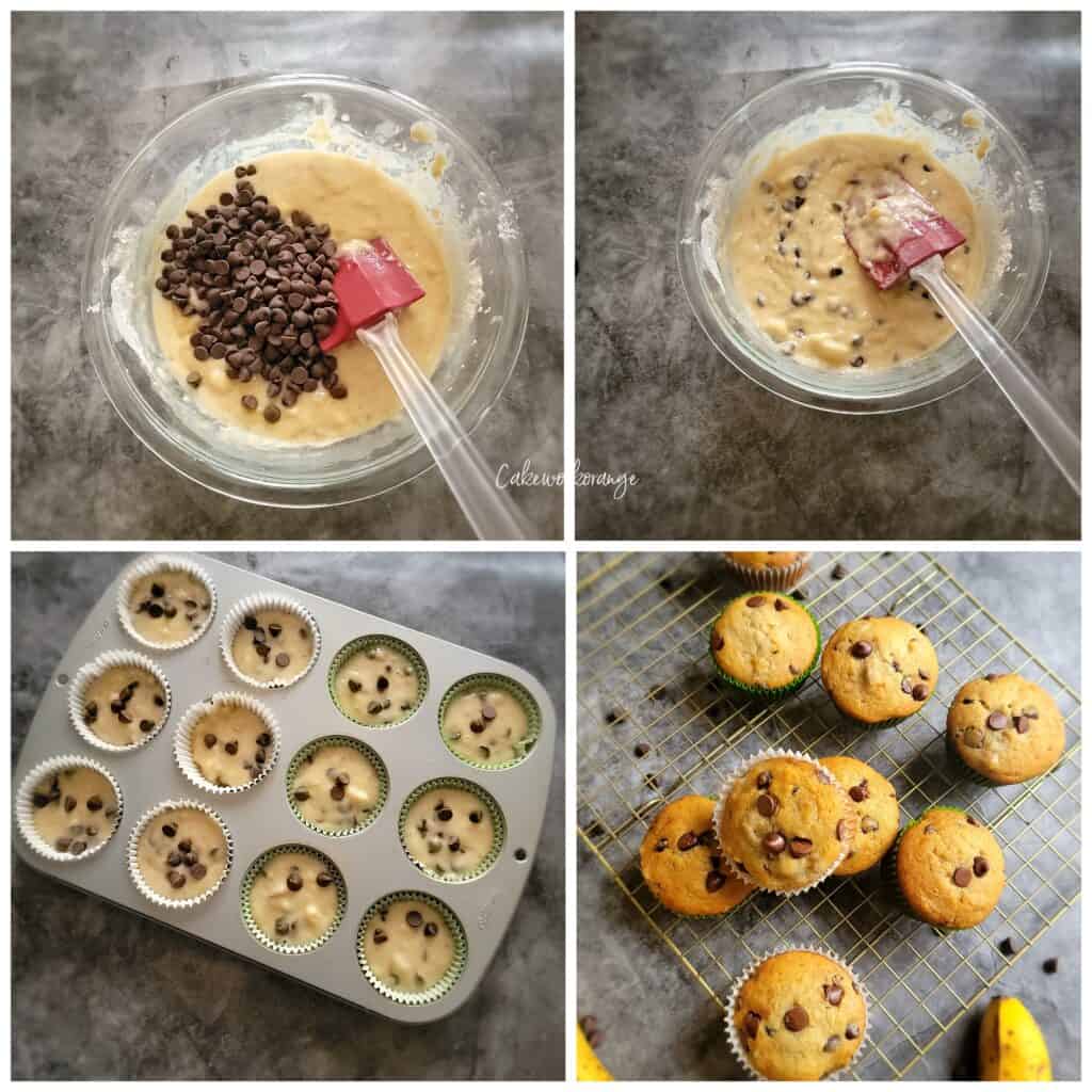 How to make banana chocolate muffins
