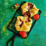 Golden brown, perfectly baked strawberry nutella puff pastry