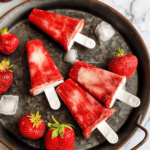 creamy strawberry popsicles made with just 3 ingredients