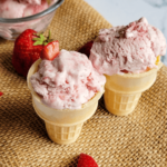 No churn strawberry ice cream amde at home with 4 simple ingredients.