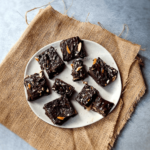Eggless chocolate fudge with just 3 ingredients cut into pieces