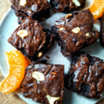 Fudgy chocolate brownies flavoured with orange zest