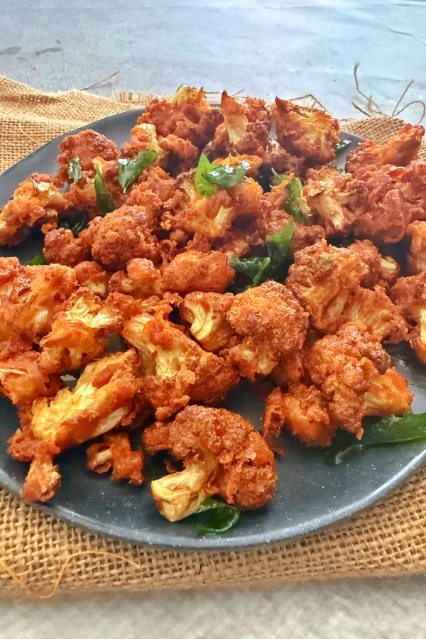 Crispy gobi 65 served on a plate for snack