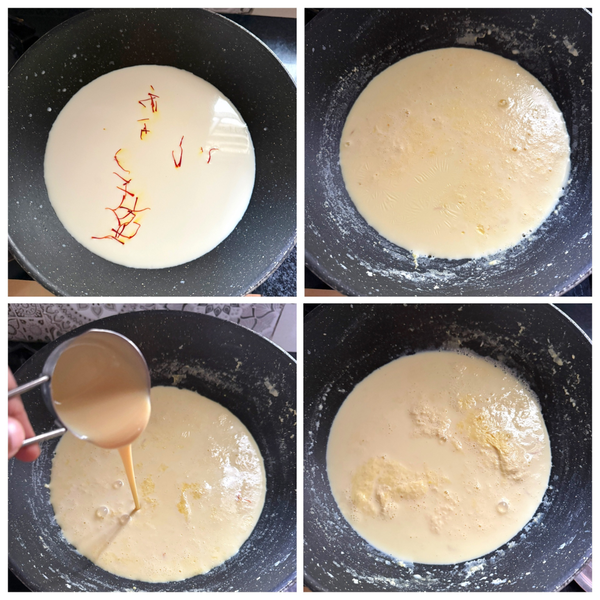 Step by step picture of making malai kulfi at home